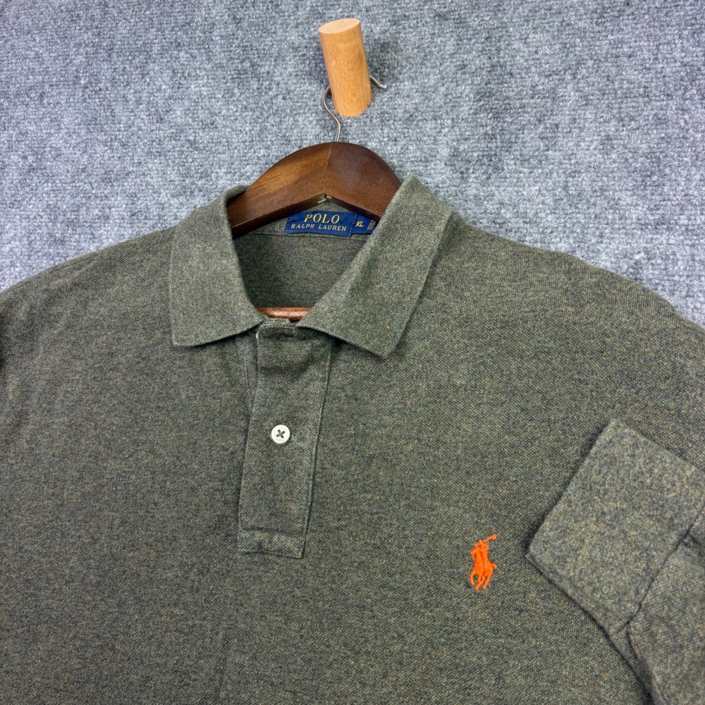Polo Ralph Lauren Shirt Mens XL Olive Green Long Sleeve Cotton Pony Logo 0354